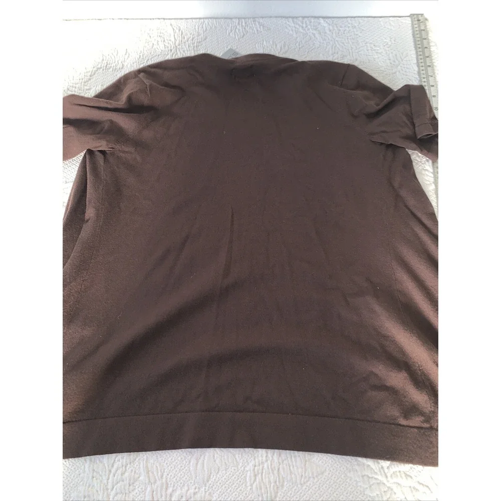 Chico's‎ women's size 1 brown short sleeve open sweater Hayworth cardigan NWT